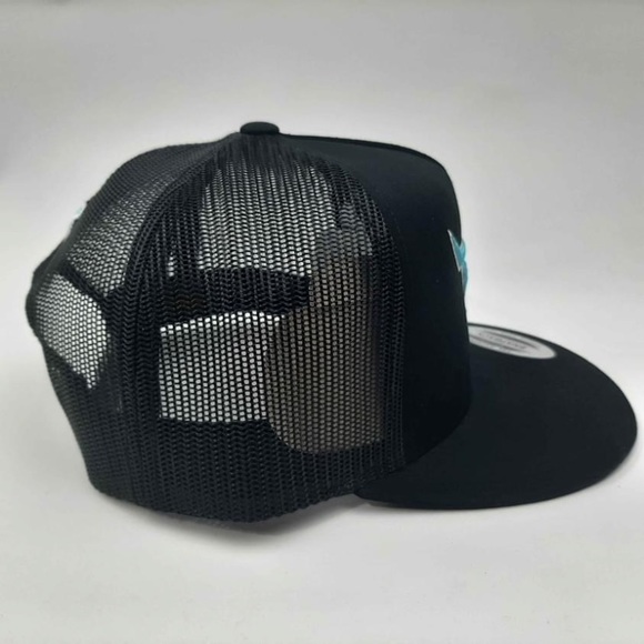 Cowboy Cartel Flat Bill Trucker Mesh Snapback Hat Cap Black Embroidered Classics - Picture 5 of 5